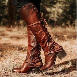 Shoes | Free Bird Coal Cognac Tall Lace 